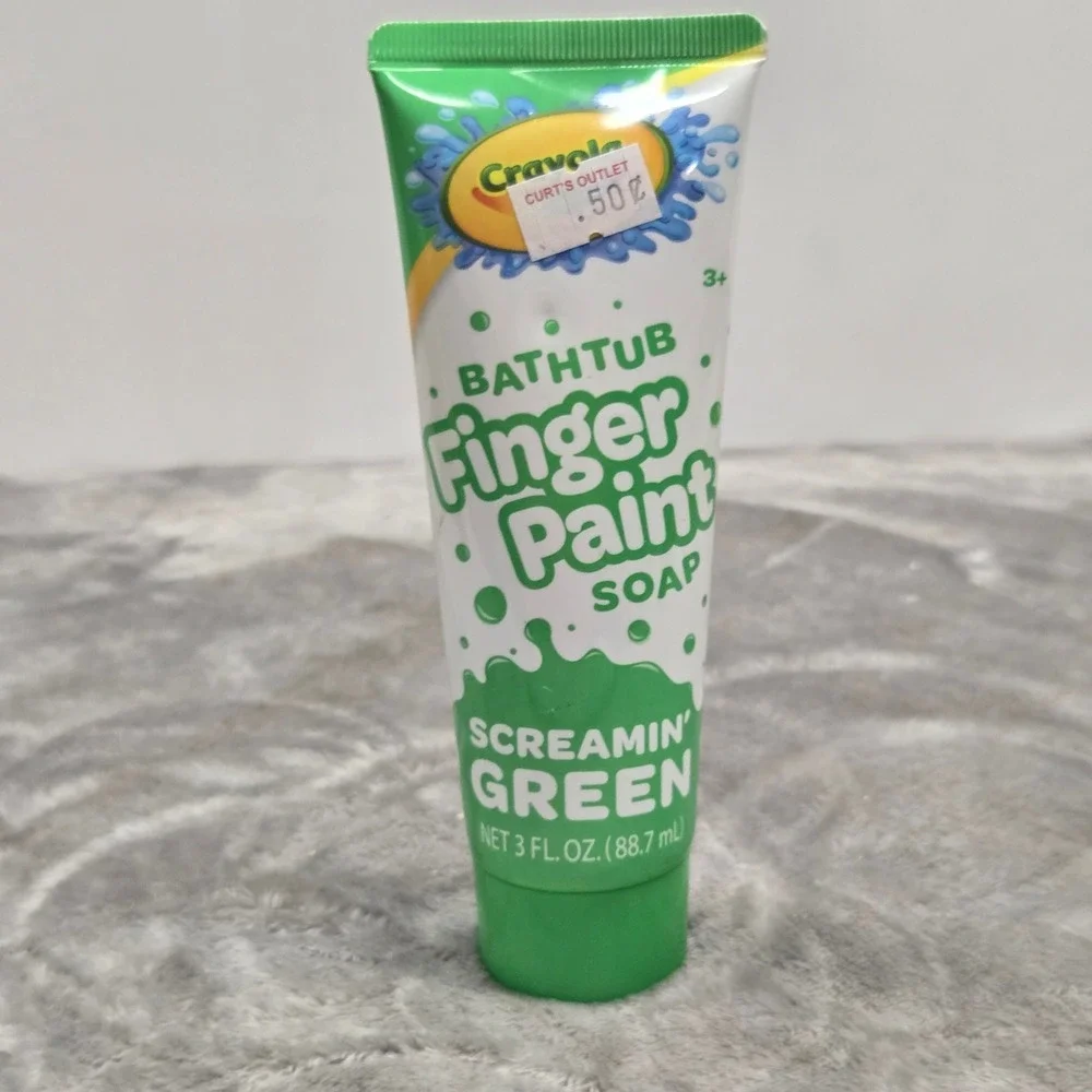 Crayola Bathtub Finger Paint Soap Screamin Green 3oz Kids Bath Toy New Sealed